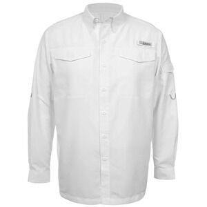 Habit Mens Fishing Shirt White Long Sleeve UPF 40 Solar Factor Ventilated M